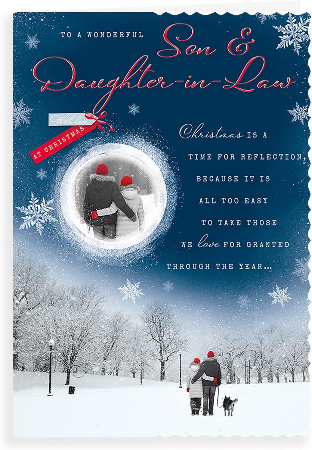 Piccadilly Greetings Christmas Card Son & Daughter in Law - 9 x 6 inches - Regal Publishing, C85491