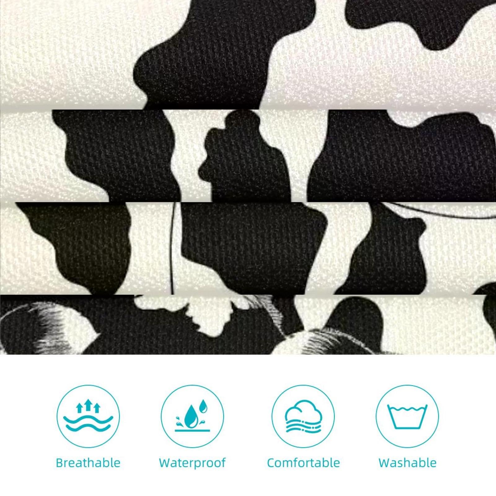 Lot de 2 tabliers de cuisine en lin pour homme et femme avec imprimé fourrure de vache avec 2 poches réglables, Imprimé fourrure de vache, L:26.2x34.6in/66.5x88cm;M:26.2x26.6in/66.5x67.5cm