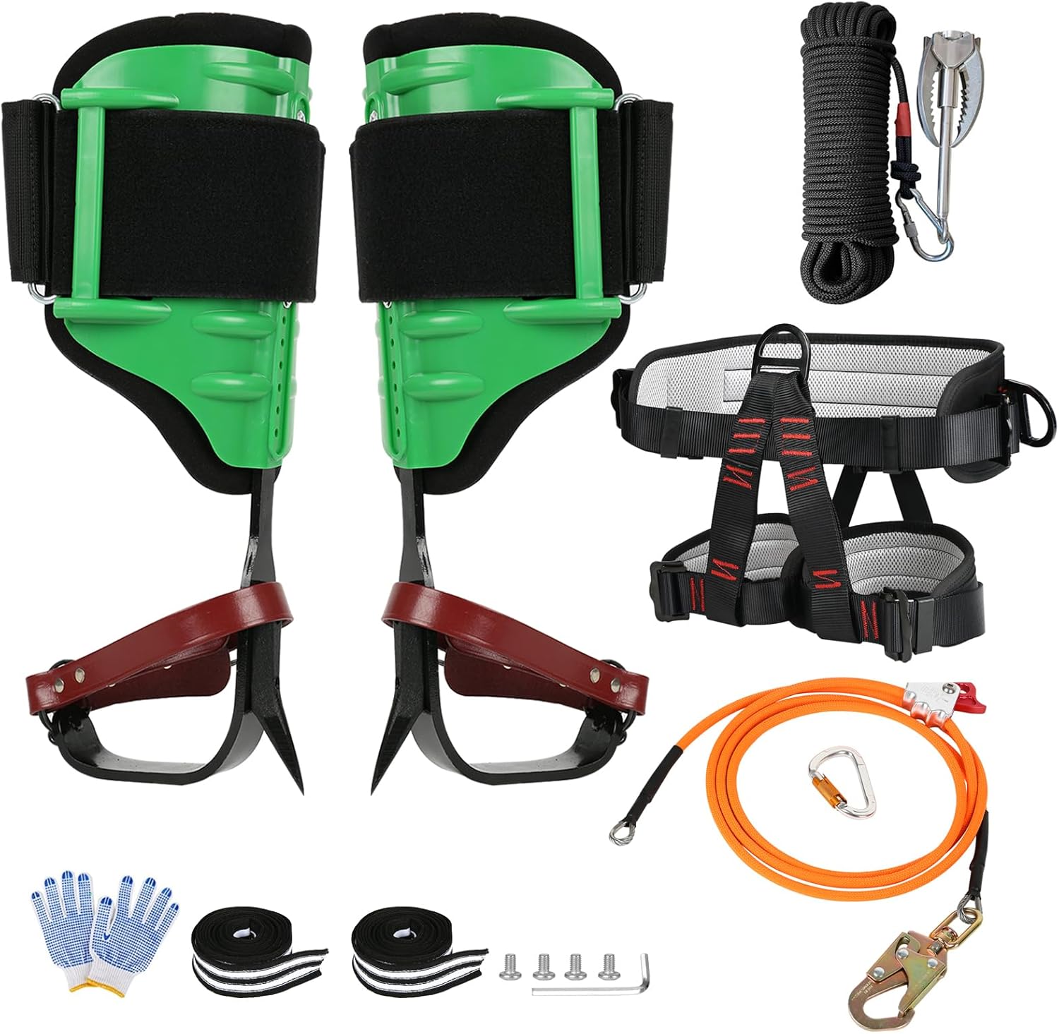 Amazon.com : JATCSG Tree Climbing Gear Kit, Tree Climbing Spikes with ...