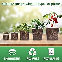 Vista 6 de Paquete de 30 macetas transparentes de vivero de 7/6/5/4/3 pulgadas para plantas, macetas de plástico flexible con agujeros de drenaje, macetas