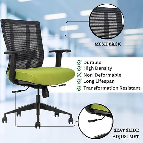 Miniatura 4 de Silla de oficina ergonómica  Malla transpirable  Soporte lumbar ajustable con reposabrazos 3D función de inclinación y ruedas giratorias de 360