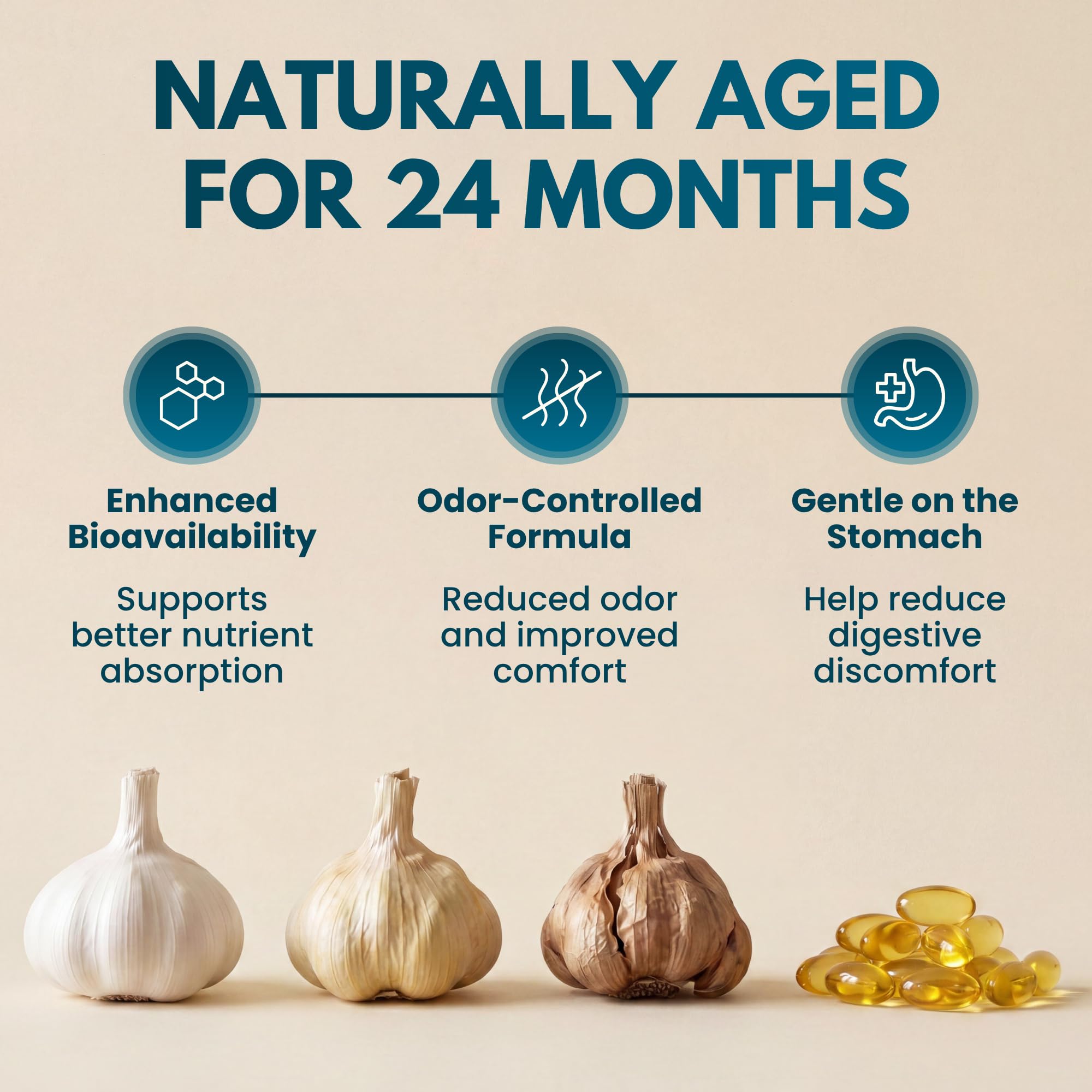 ECOSERENE Aged Garlic Extract 7500mg – 2 Years Matured Odorless Garlic Supplements – 300 Softgels, 150-Day Supply – Supports Immune Health & Heart Function - Aged Garlic Supplements for Men & Women — Amazon image 3