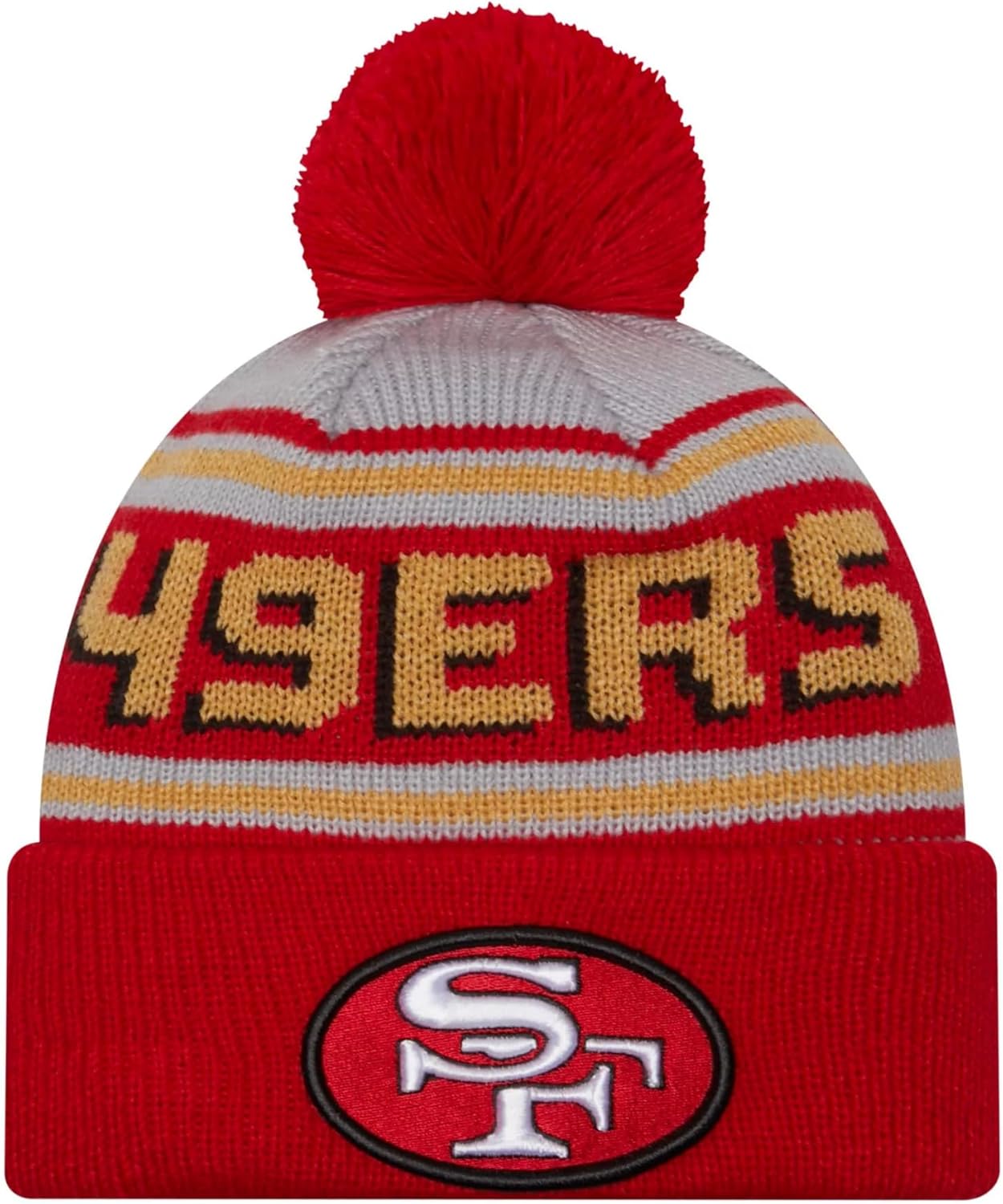 New Era Cuffed Football Knit Cheer Beanie Hat with POM POM - NFL Winter Knit Toque Cap
