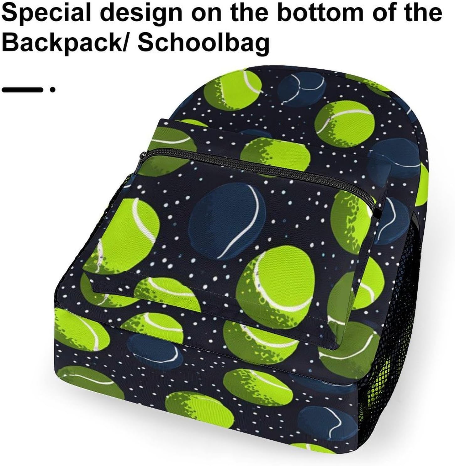 Tennis Balls Polka Dots Unisex Backpack Casual Daypacks Lightweight Shoulders Bag for Camping Hiking Travel