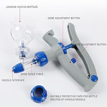 Auto Injector Goat Gun, 5ml Cattle Gun with Bottle Insertion Continuous Adjustable Accurate Livestock for Goat Pig Cow