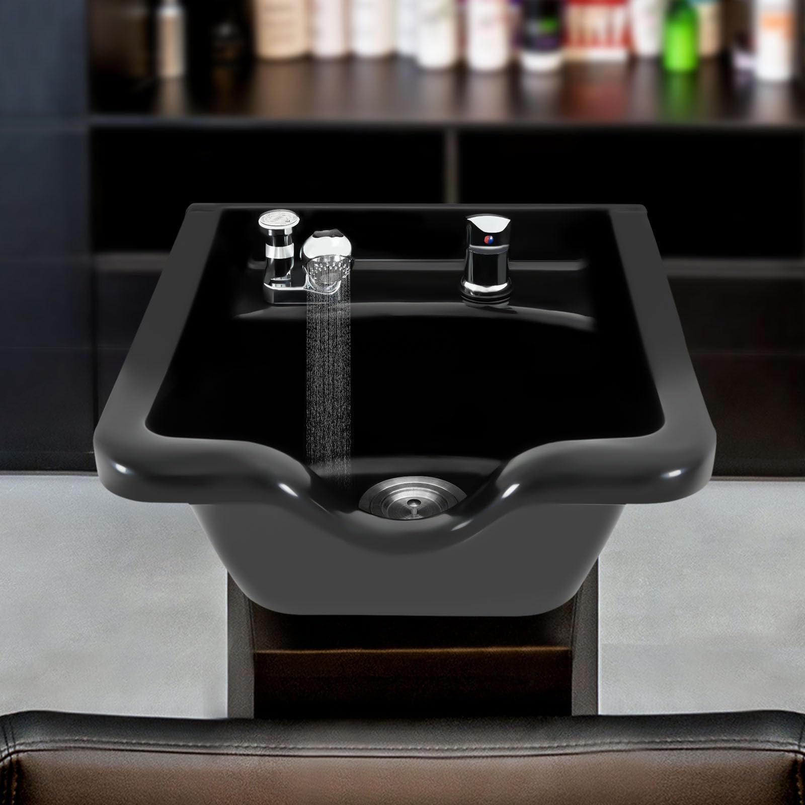 Mobiles Waschbecken Friseur, Friseur Zubehör, Rückwärtswaschbecken 47.5 * 49 * 25cm, Professional Friseur-Waschbecken zu Hause oder oder im Badezimmer