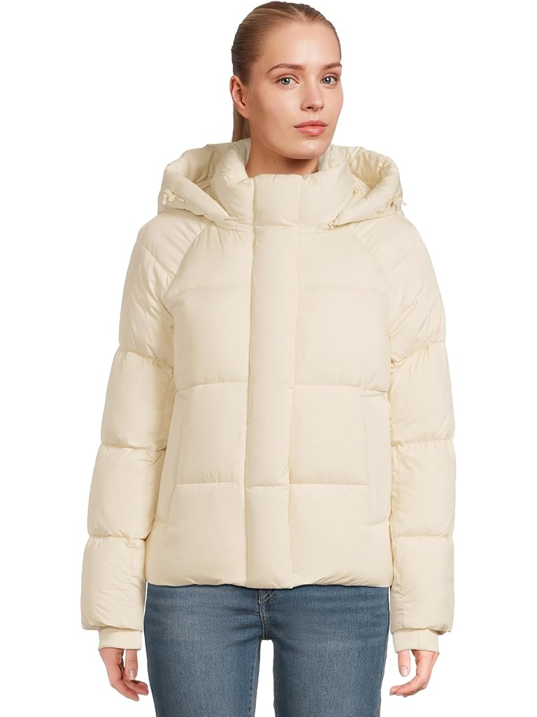 White Levi's® Hooded Puffer Jacket