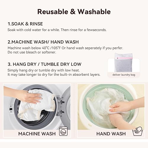 Miniatura 6 de Ropa interior para incontinencia para mujer, paquete de 6 calzoncillos de incontinencia lavables para mujer, ropa interior para incontinencia