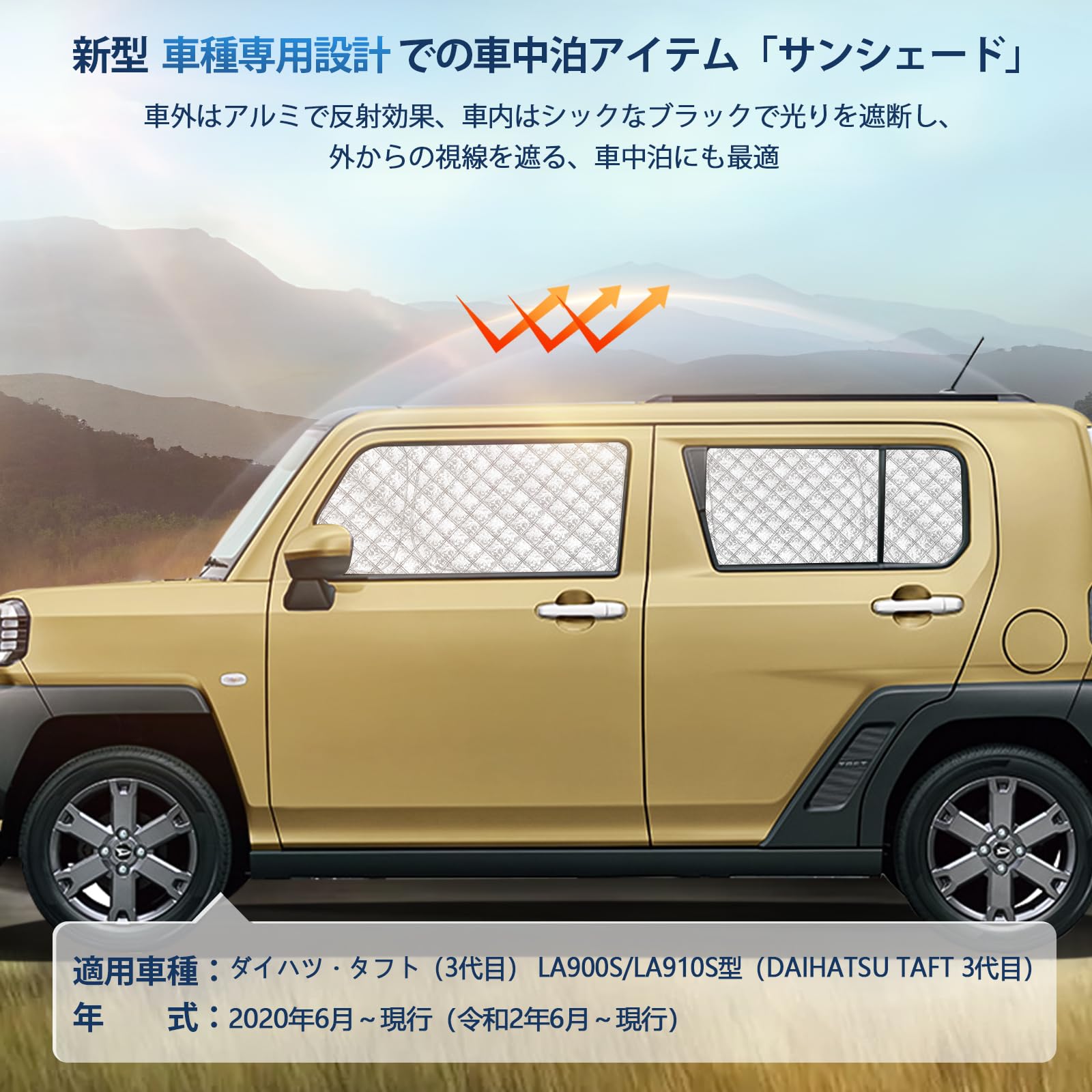Amazon.co.jp: ダイハツ・タフト LA900S LA910S 専用サンシェード 全窓