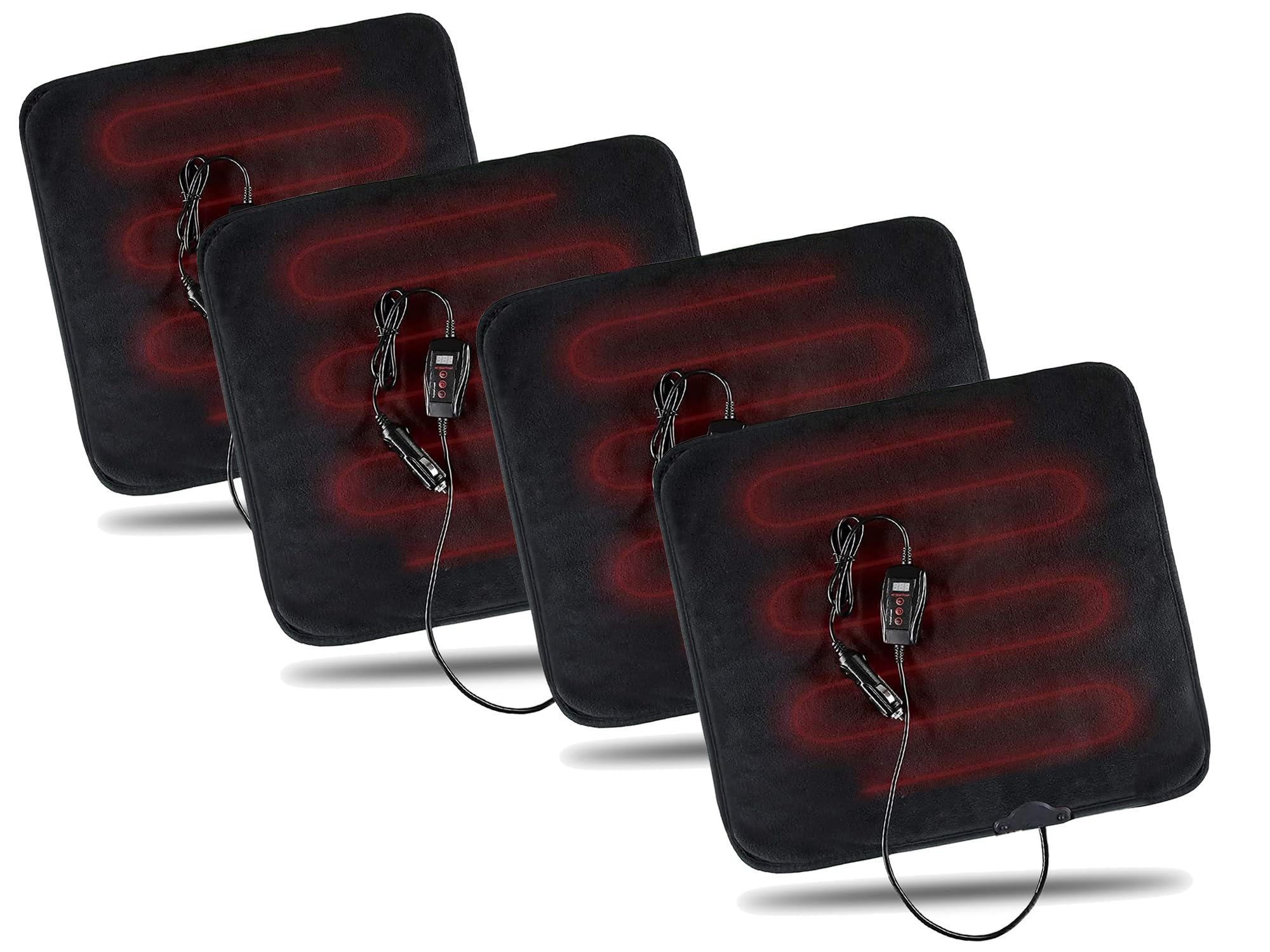 ZONETECH Black Warming Pad Cozy Warmth in Cold Weather Perfectly Sized for Comfort and Portability for Pets 4 Pack