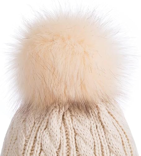 Miniatura 3 de Kids Winter Beanie Hat, Children's Warm Fleece Lined Knit Thick Ski Cap with Pom Pom for Boys Girls