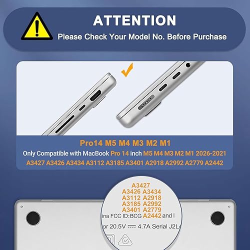 Miniatura 2 de MOSISO Compatible con MacBook Pro de 14 pulgadas M5 2026 M4 2025 M3 M2 M1 2024-2021 A3427 A3426 A3434 A3112 A3185 A3401 A2918 A2992 A27 31.1 in 442