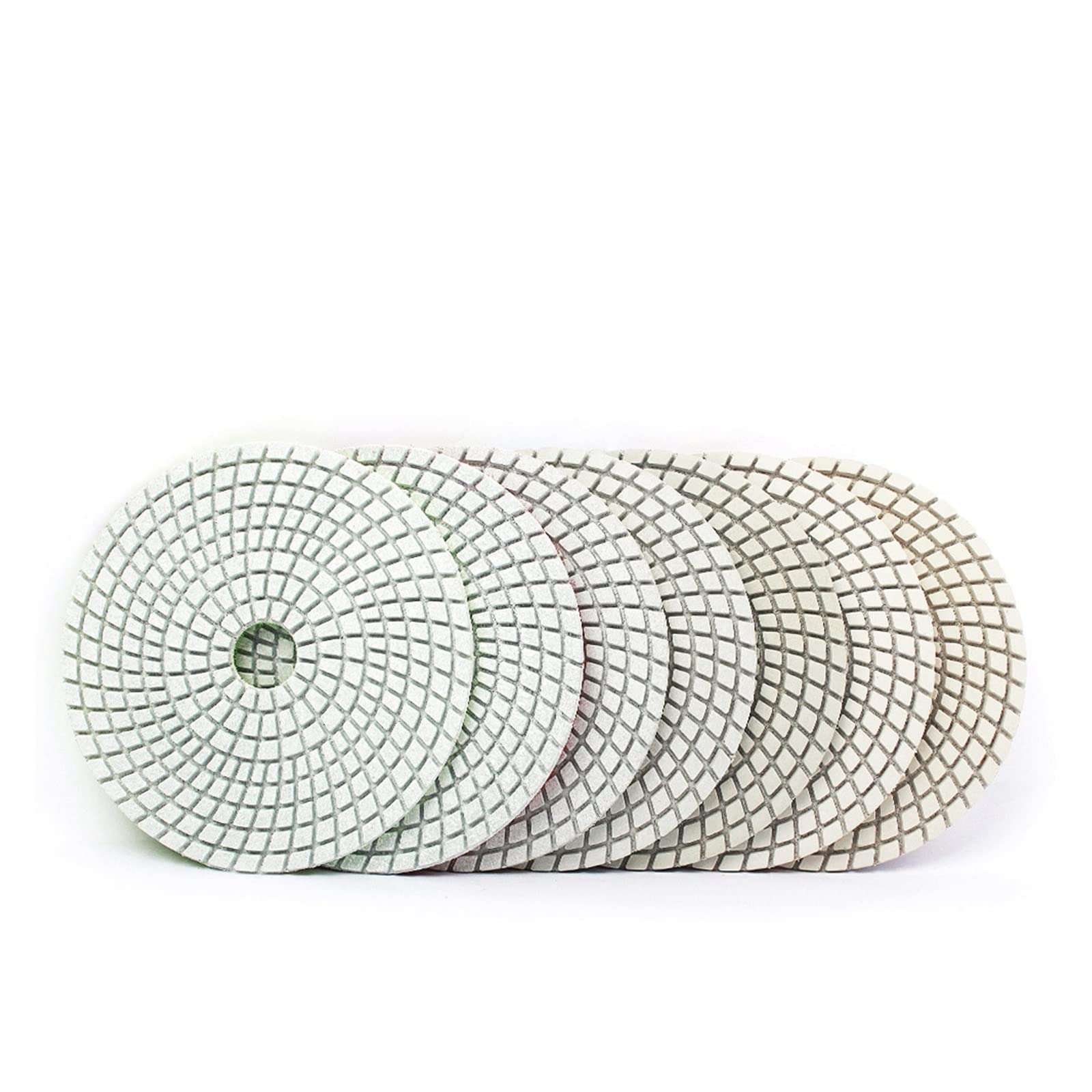 CAREG 5-Zoll-7-teiliges Set Diamant-Polierpads, flexibel, passend for Stein, Marmor, weiße Bindung, 125 mm Schleif-Polierscheibe Durable (Size : 50)