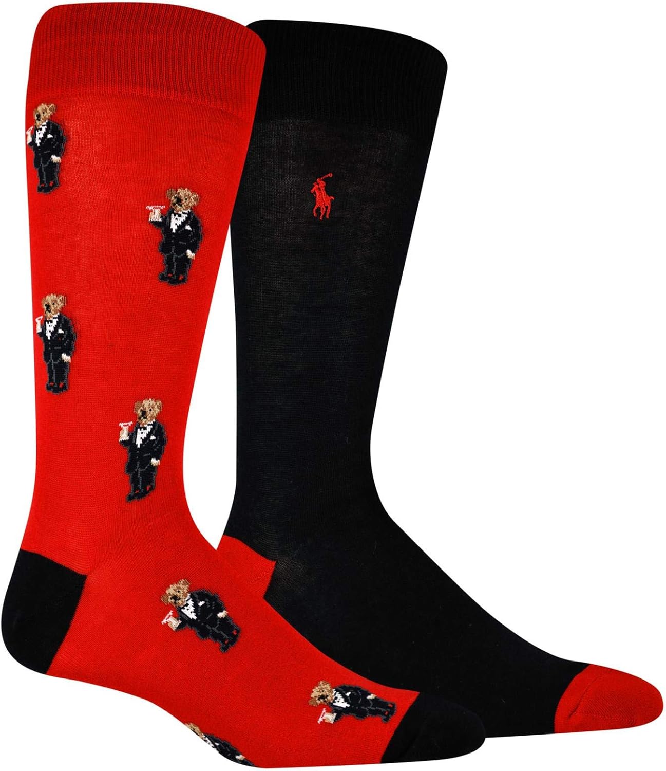 POLO RALPH LAUREN Men's Tossed Martini Bear Crew Socks (2-Pack)