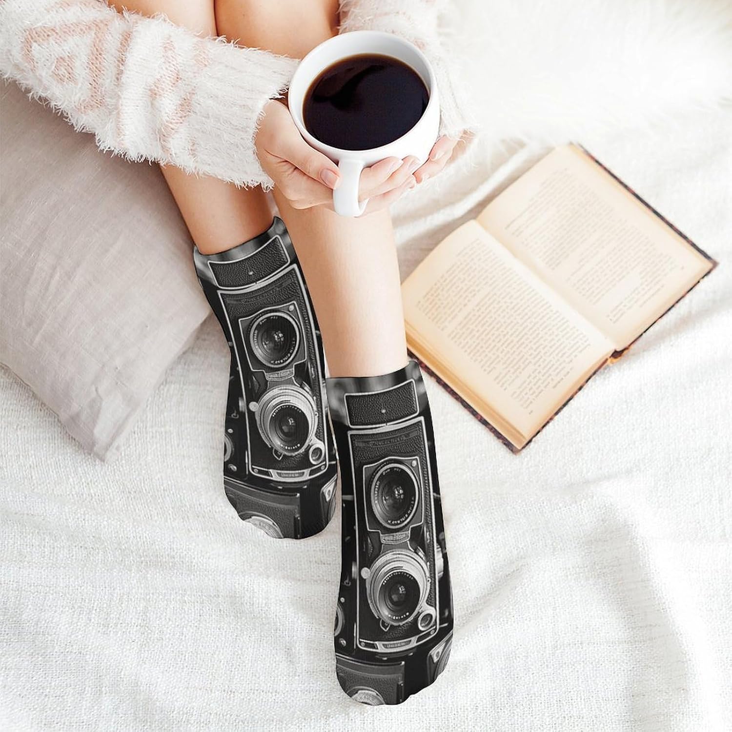 5 Pairs Vintage Camera Ankle Socks Breathable Low Cut Short Socks