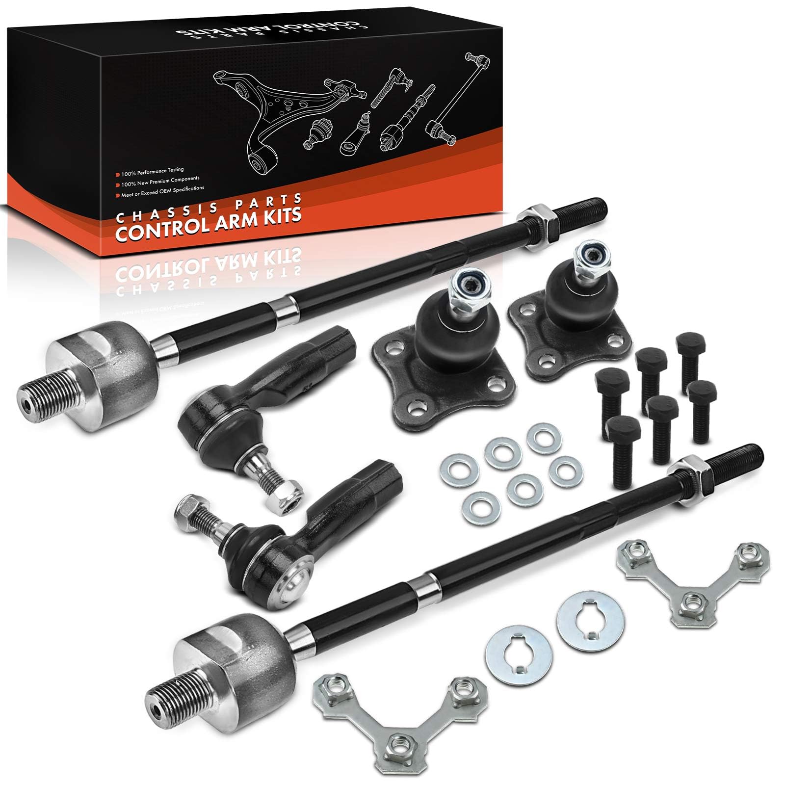 Frankberg 4x Rotule de Direction + 2x Rotule de Suspension Avant Compatible avec A3 Leon Toledo II O.c.t.a.v.i.a I B.o.r.a Golf IV New Beetle Remplacer# 1J0422803B 1J0422804B