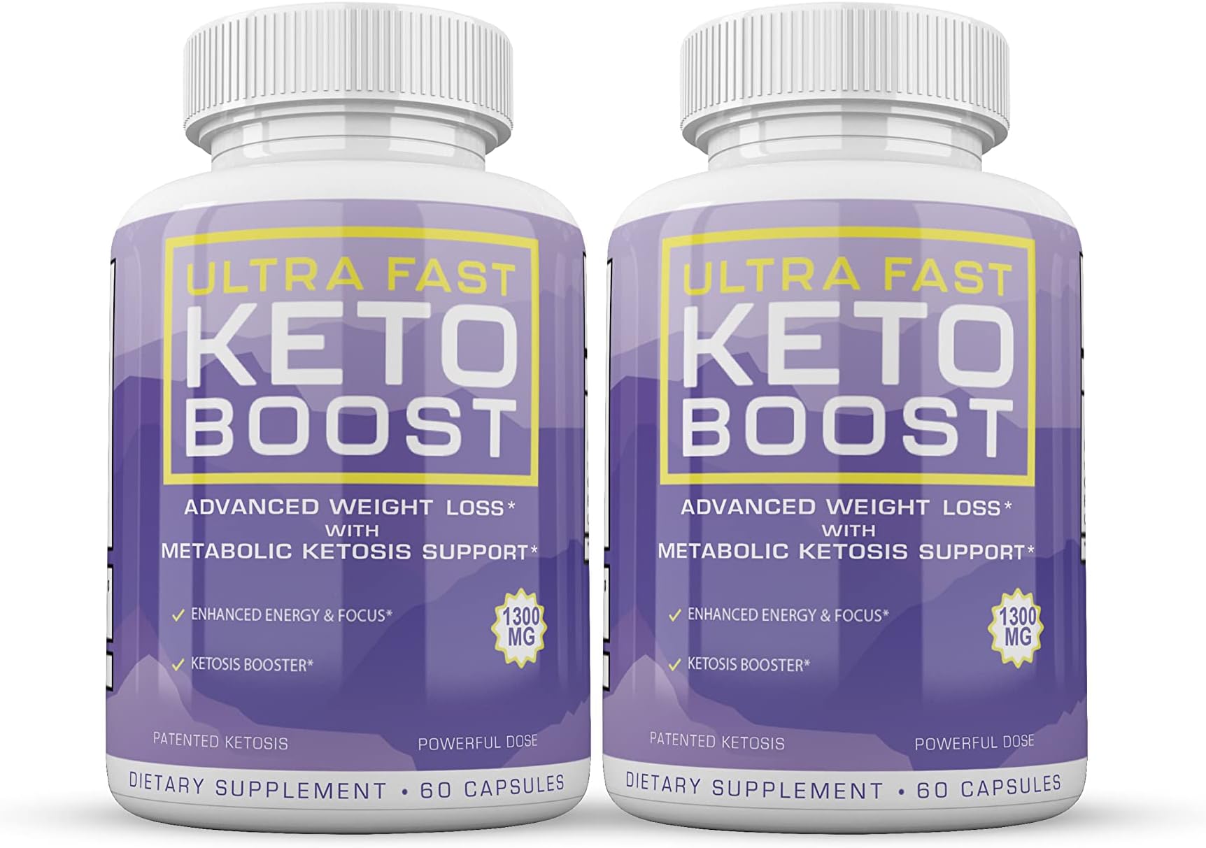 (Official) Ultra Fast Keto Boost, Advanced Ketogenic Pill Formula 1300mg, Made in The USA, (2 Bottle Pack), 60 Day Supply Tank