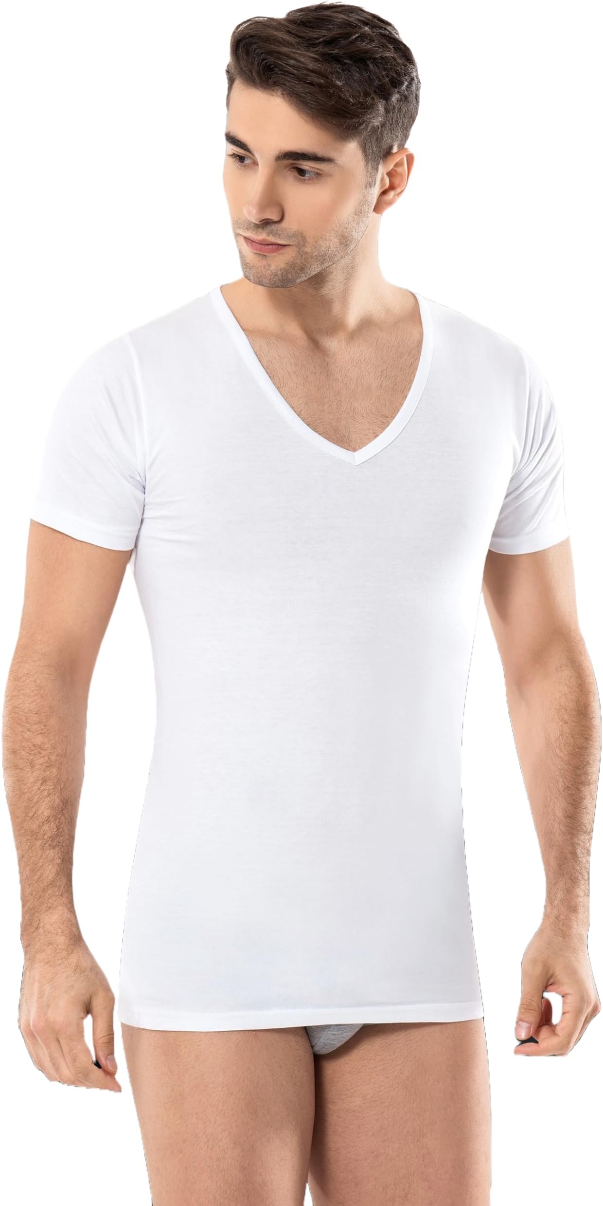 Men's Vests - Crew Neck - V Neck Undershirts with Ultimate Soft Multiple Pack Short Sleeve Underwear Original 100% Cotton Comfy