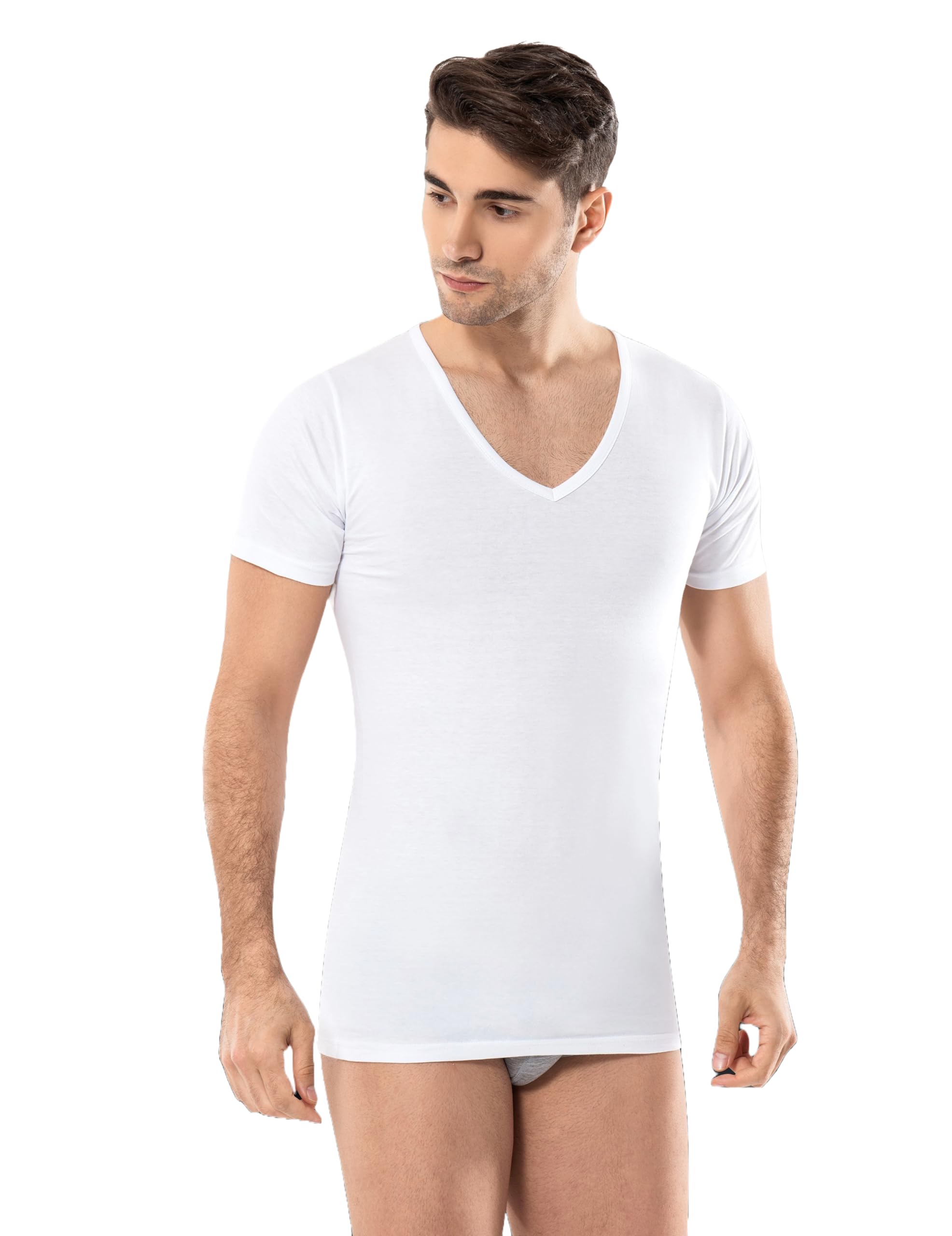 Men's Vests - Crew Neck - V Neck Undershirts with Ultimate Soft Multiple Pack Short Sleeve Underwear Original 100% Cotton Comfy