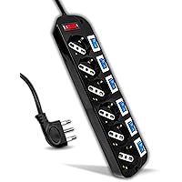 V-TAC Multipresa Elettrica Nera con Interruttori Indipendenti