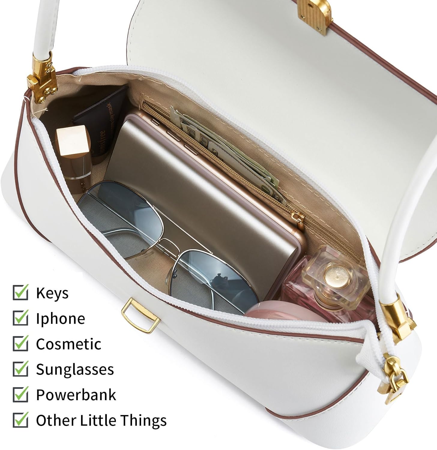 Shoulder Bag for Women Vintage Purse Fashion Classic Vegan Leather Clutch Tote Retro Handbag with Buckle Closure - Image 4