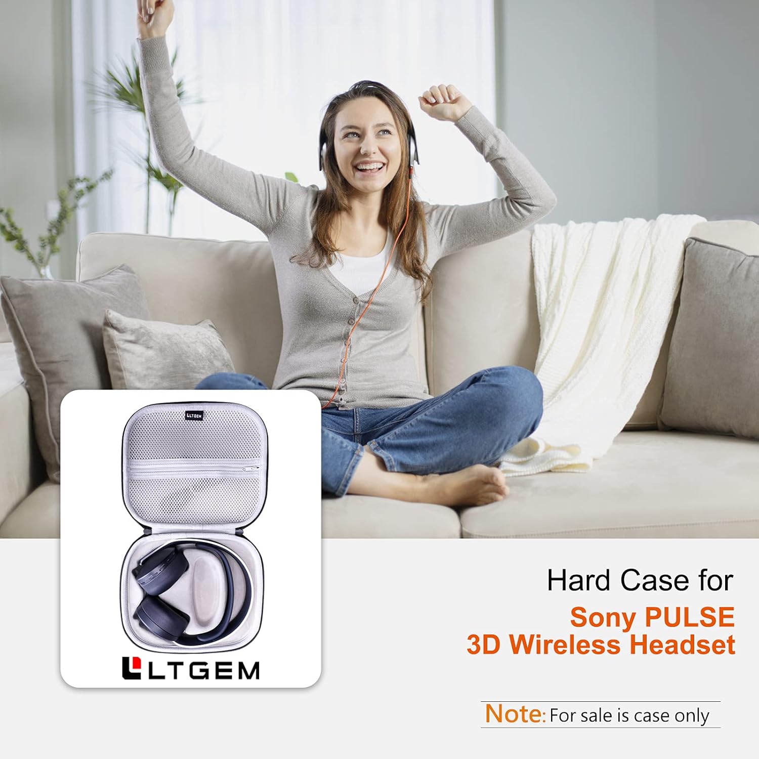 L LTGEM EVA Hard Case for Xbox Wireless Headset/Sony PlayStation Pulse 3D Wireless Headset (Case Only) - Image 7