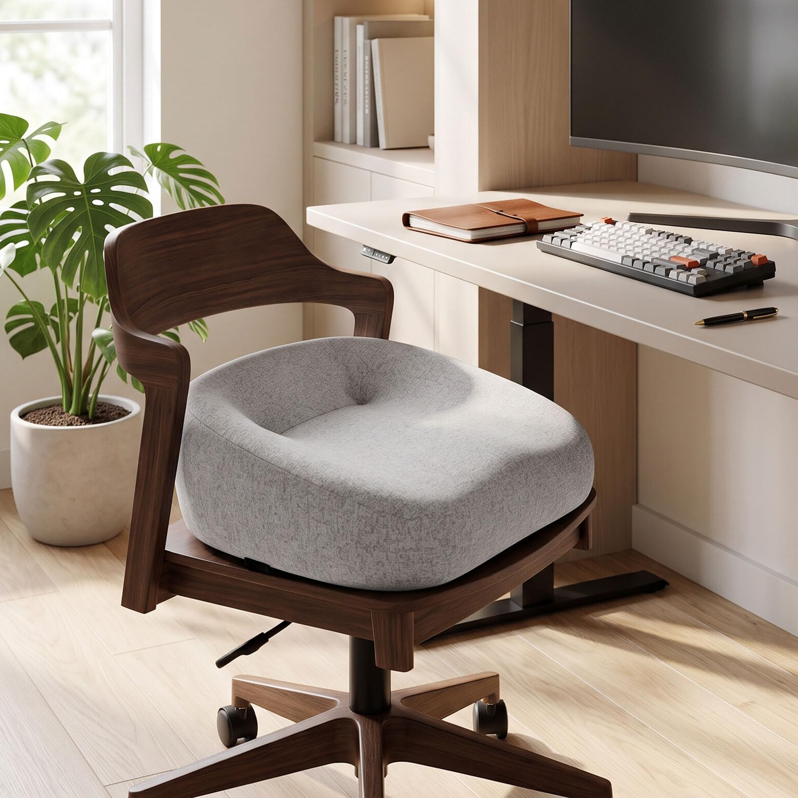 Semme Cuscino Rialzante per Sedia 6,8 Cm, Supporto Rigido in Memory Foam