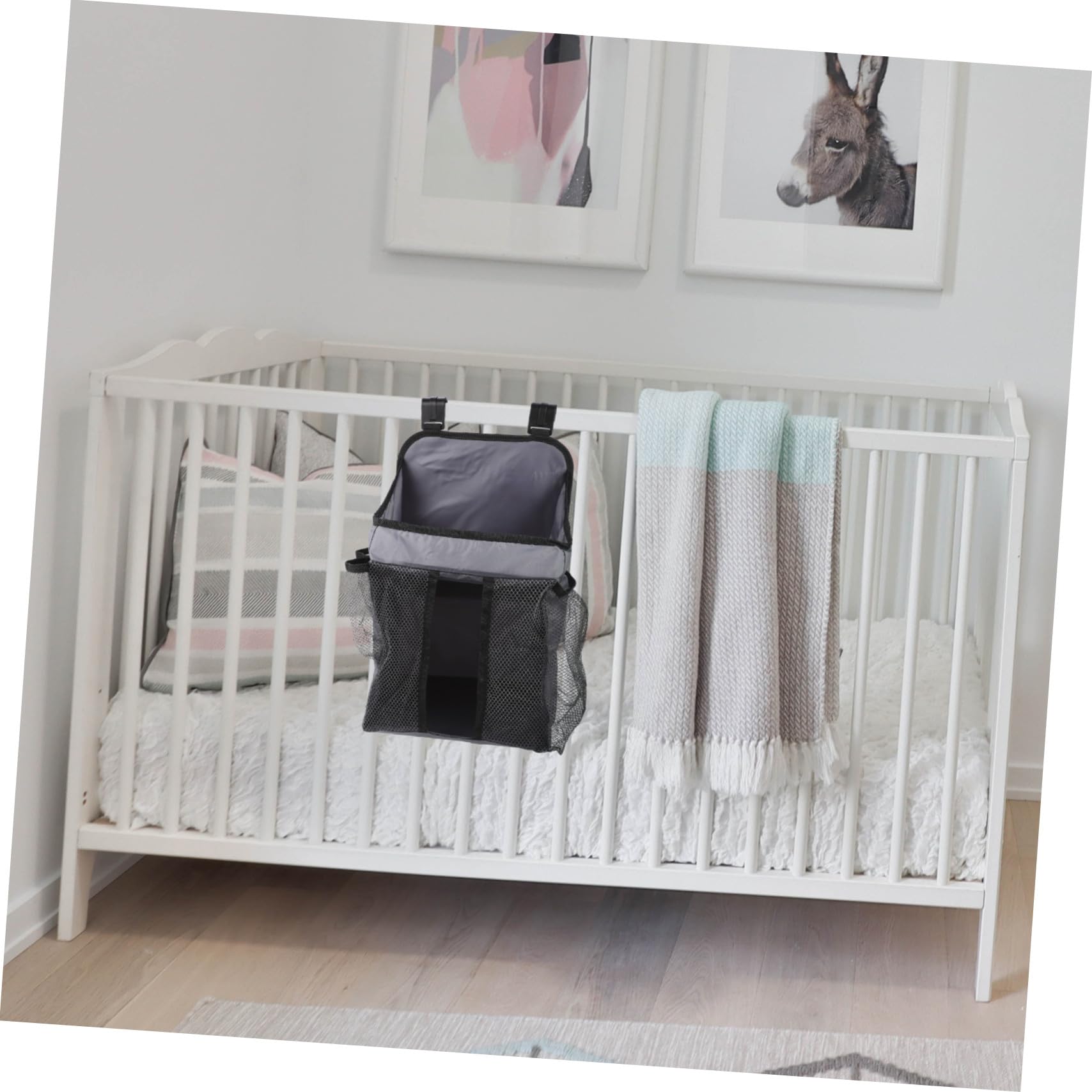 Bolsa Organizadora Colgante para Pañales Multifuncional Soporte de Almacenamiento para Cunas Bolsa de Guardado y Práctica para Bebés para Padres y Regalo de Shower