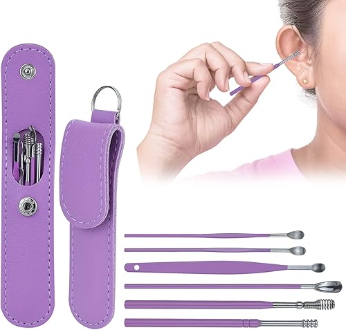 Miniatura 7 de 1 paquete de 6 piezas de kit de eliminación de cera de oído, herramienta de eliminación de cera de oído, kit de limpieza de oídos, limpiador de