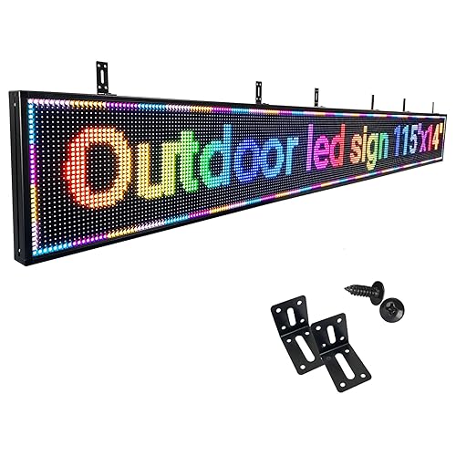 P10 Programmable Led Sign Display Digital Open Sign Custom Banner Outdoor Signs For Businesses Advertising Message Board Word Light Wifi Control High Brightness Neon 115"X14"