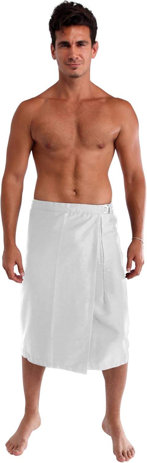 1 World Sarongs Mens Sulu in White