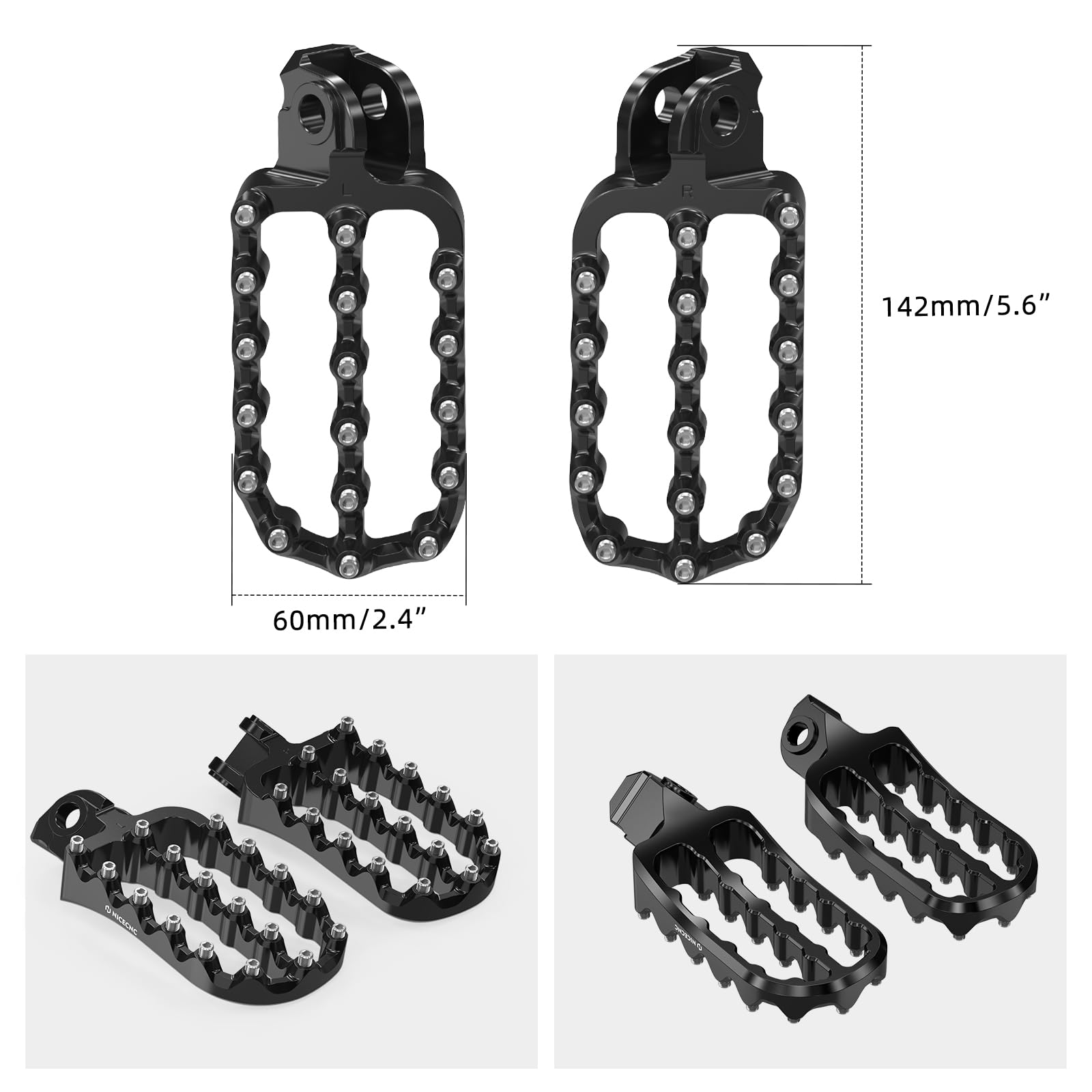 NICECNC Motorrad-Fußrasten-Set Compatible with 690 SMC R 2019–2024, 950 Adventure S 2004–2006, Fußrasten-Set mit Schrauben, Compatible with Husqvarna Norden 901 2022–2023, Aluminium, siehe Ausstattung