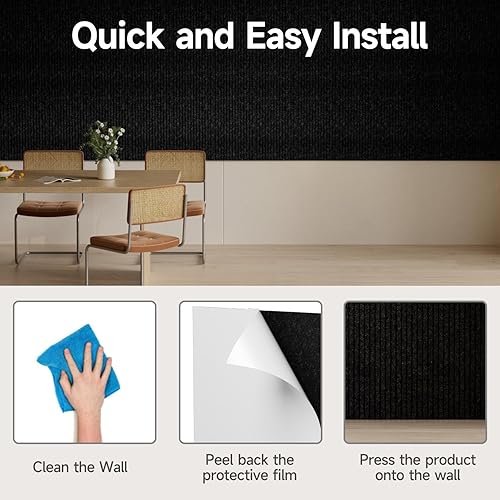 Miniatura 6 de Paneles de pared acústicos grandes a prueba de sonido para paredes/paneles de pared autoadhesivos gruesos insonorizados que absorben para