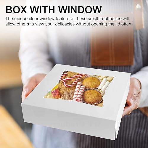 Miniatura 6 de MT Products Cajas de fresa cubiertas de chocolate blanco de 10 x 10 x 2.5 pulgadas, cajas de pastelería (paquete de 15)  fabricadas en los Estados