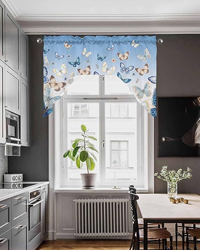 Miniatura 4 de Butter-Fly Art Swag - Cortinas de cocina, cenefa con bolsillo para barra, paneles de cortina para dormitorio, sala de estar, baño, cafetería,