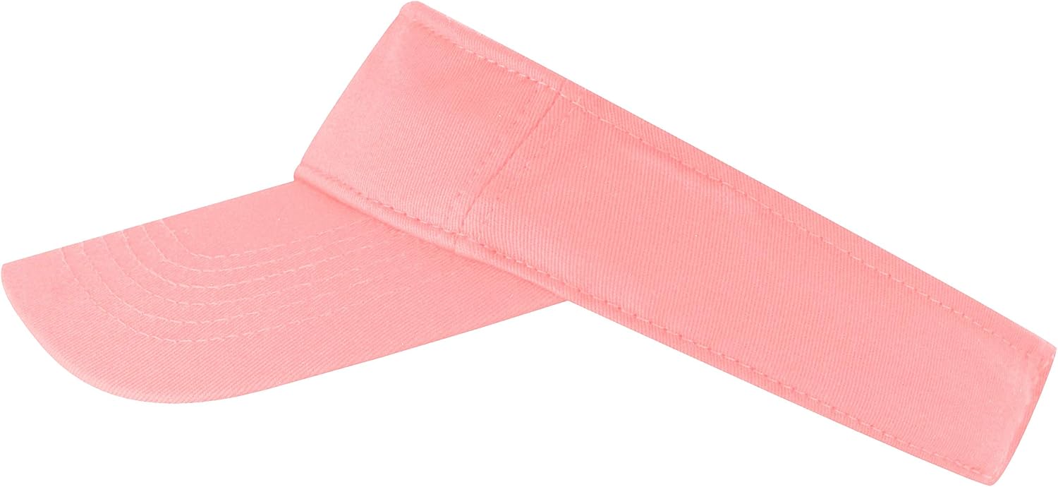 The Hat Depot Sun Visor hat Sports Visor 100% Cotton & Pigment Quick Adjust Strap Closure Sun-Protect Golf Men Women Visor Cap Hat (1. Light Pink)