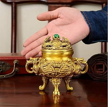 Amazon.co.jp: 風水グッズ 銅製 風水 九頭龍 香炉(小) 風水 龍 置物