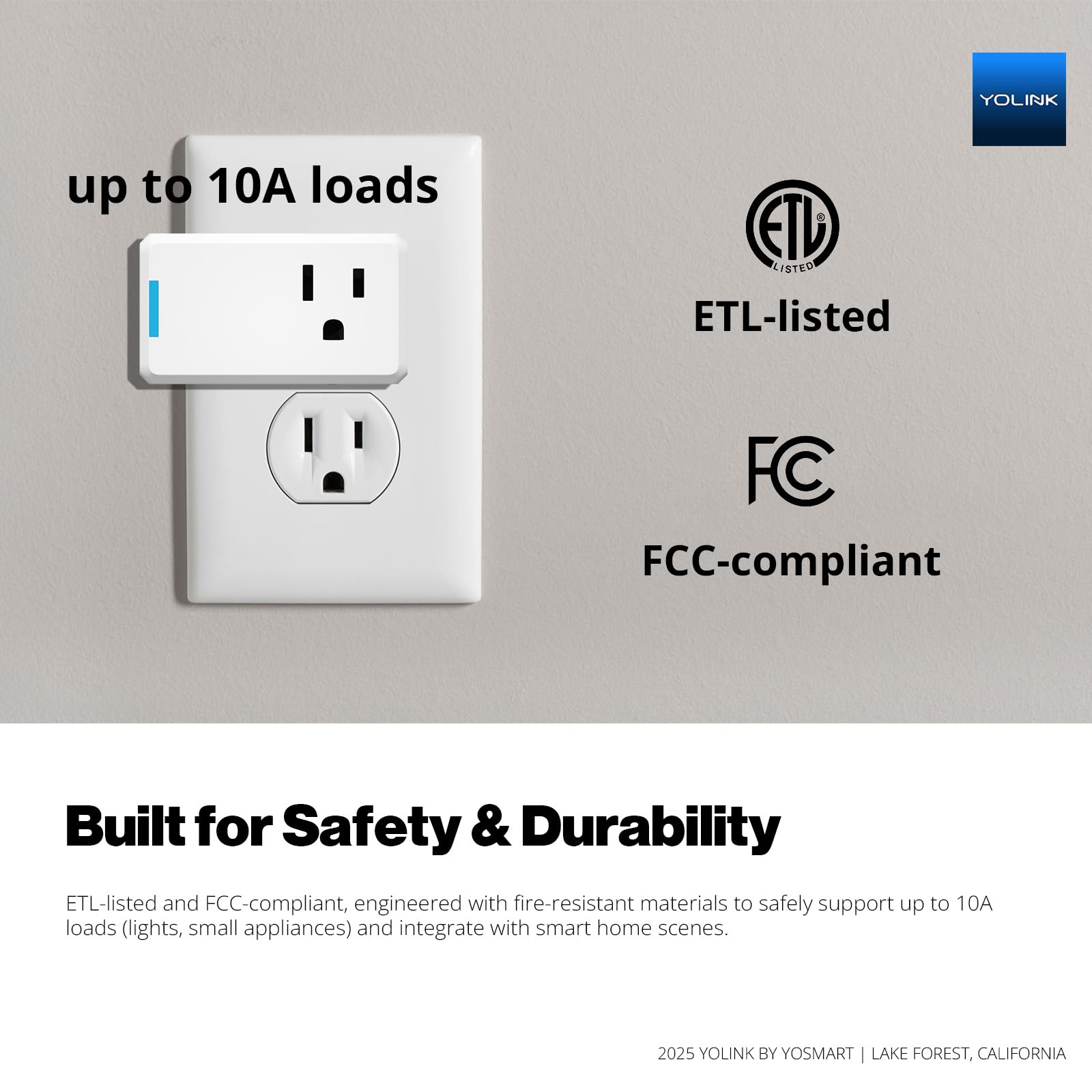 YoLink Plug Mini Ultra-Compact Smart Outlet with Over-Temperature Protection Precision Scheduling 1 4 Mile LoRa Range Alexa Google — view 4