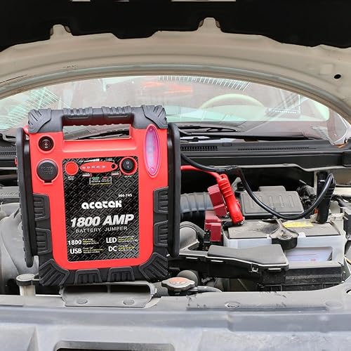 Miniatura 2 de Arrancador de coche de 1800 amperios, fuente de alimentación de emergencia de 20000 mAh (hasta 6 L de gas o motor diesel de 6 L), batería de plomo