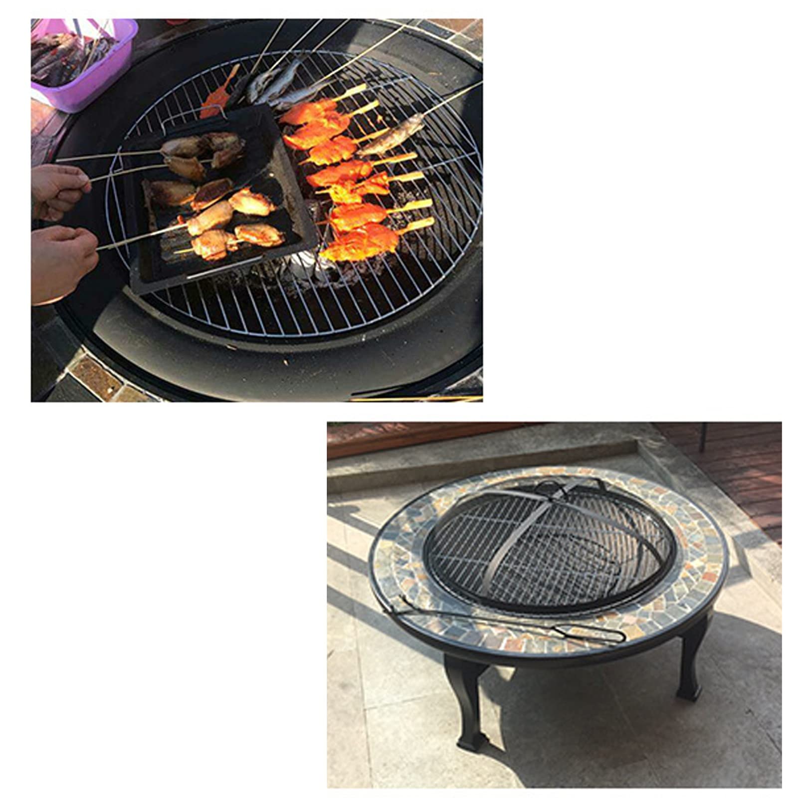 Stół do grilla Stół do grillowania Villa Yard Piec do grillowania Na zewnątrz Gospodarstwo domowe Grill węglowy Ogród Żelazny grill Stół Stół do grilla