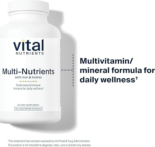 Miniatura 3 de Vital Nutrients - Multi-Nutrientes con Hierro y Yodo - Fórmula Integral Multivitamínica/Mineral que contiene hierro y yodo - 180 cápsulas