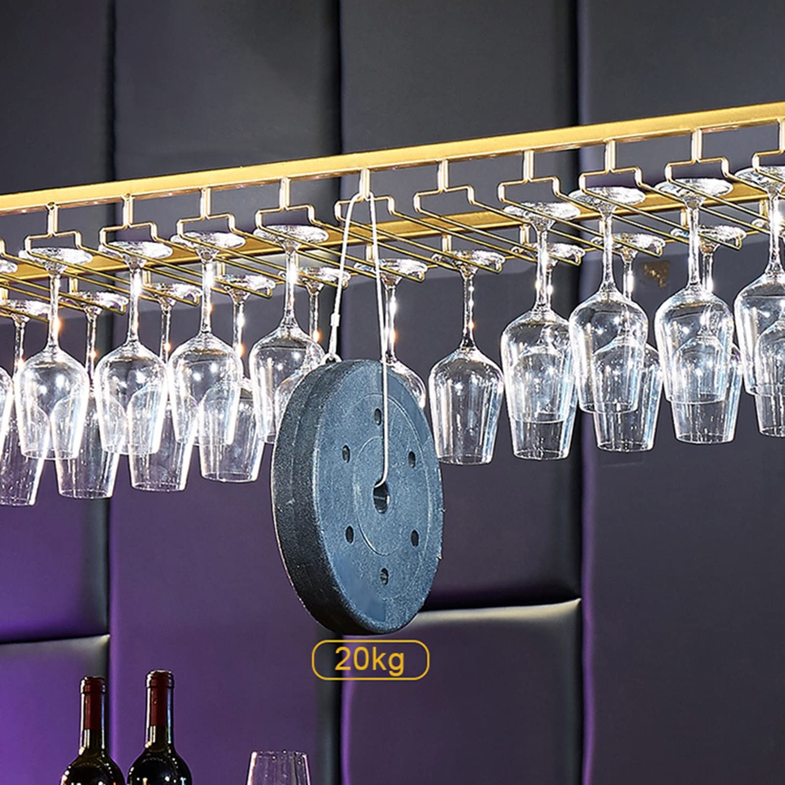 Estante de vino ajustable para montar en la pared, elegante soporte negro para botellas para el hogar y el bar, 100 cm x 35 cm, diseño que ahorra espacio, perfecto para amantes del vino y restaurantes