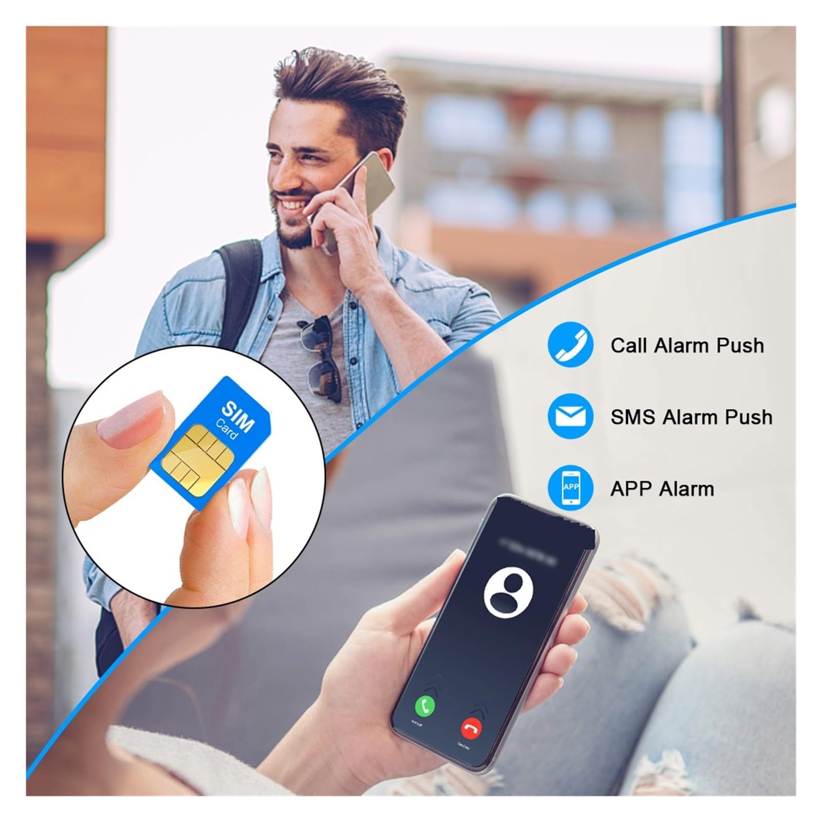 Sistema di Allarme di Sicurezza Domestica, gsm Smart Alarm di Allarme Sicurezza Domestica Kit Antifurto Wireless con Sensore Movimento