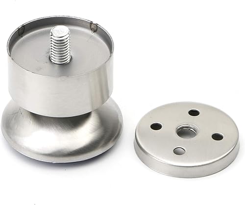 Miniatura 6 de Patas de acero inoxidable para gabinete, patas de cocina, patas de mesa de escritorio, escritorio, muebles, sofá cama, 2 x 2.4 pulgadas, paquete de 4