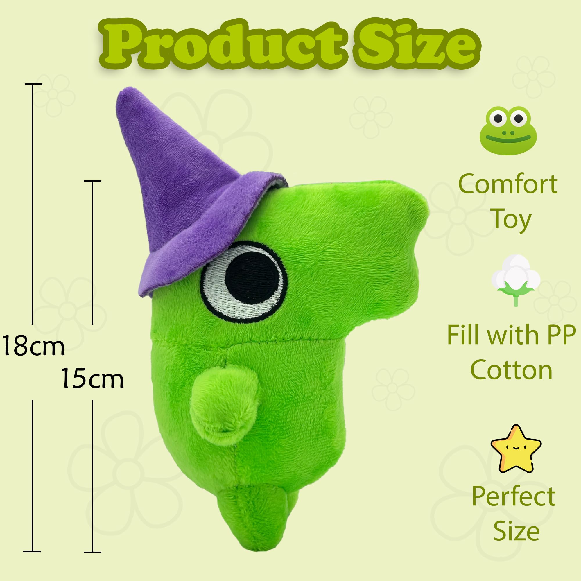 Gensly Friends Glep Plush Toy Green Monster Plush Doll with a Purple Cap Cartoon Soft Stuffed Plush Doll for Kids Gifts for Fans - Image 2