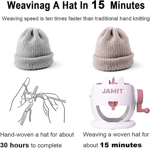 Miniatura 5 de cdbz Máquina de tejer de 48 agujas, máquina de tejer de tejido inteligente, máquina de tejer, tabla de tejer, giratoria de doble punto, kit de