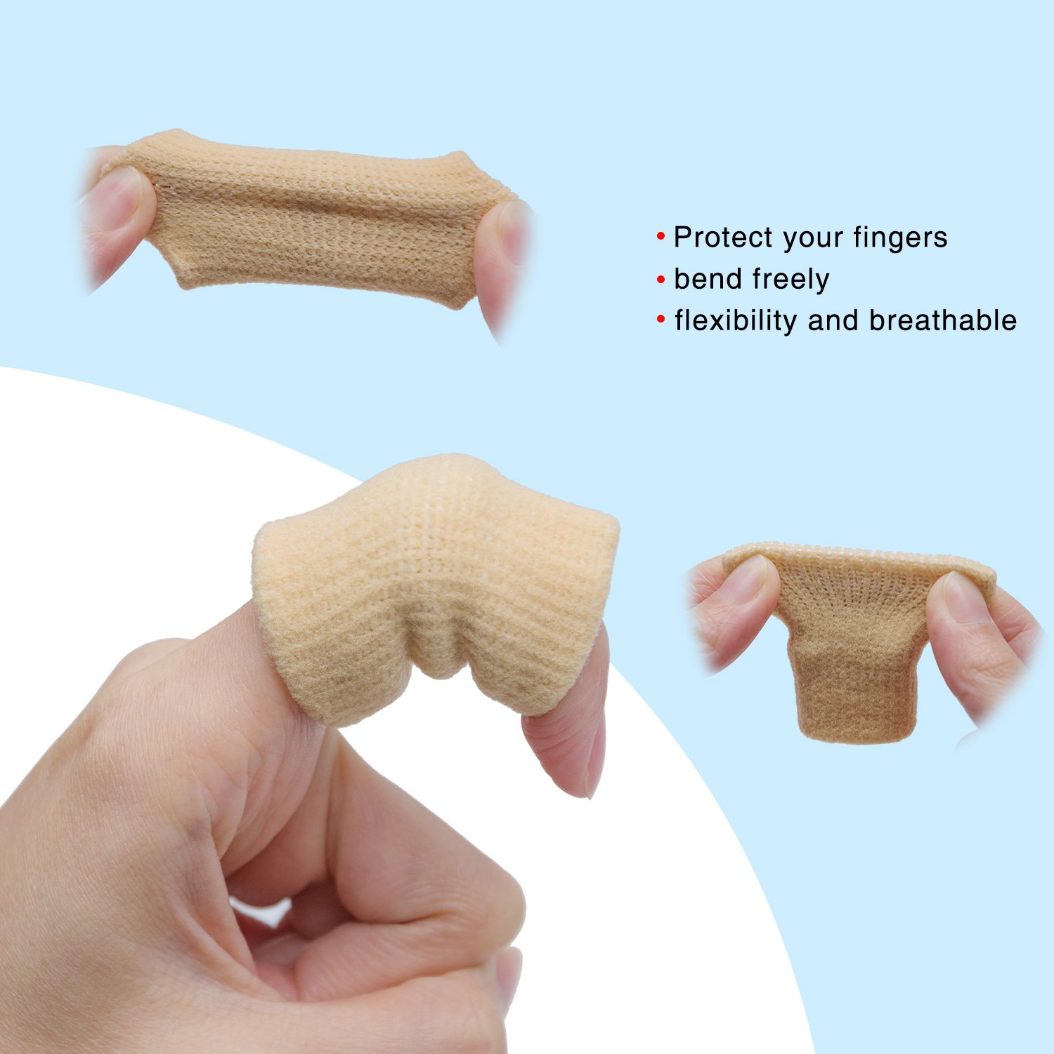 TRIXES guaine proteggi dita riscaldamento muscolare elasticizzate supporto sport