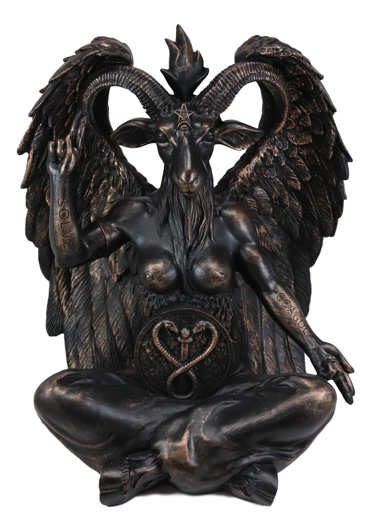 Ebros Large 16" Tall Sabbatic Goat Idol Samael Lilith Baphomet Seated Statue Wicca Occultic Illuminati Sculpture The Horned God Figurine