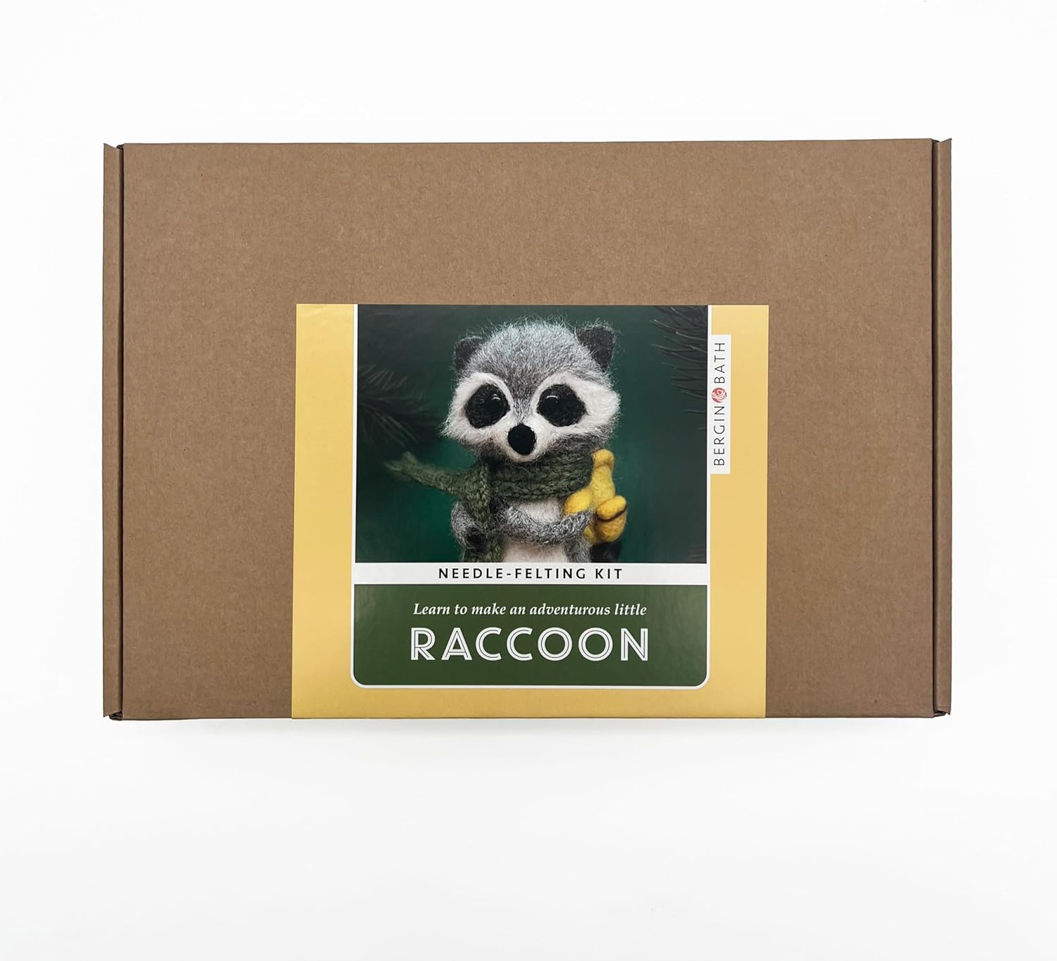 Bergin & Bath Needle Felting Kit, Raccoon - Make a Life-Like Raccoon with This Planet Friendly Craft kit for Adults and Teens. A Creative Gift idea.