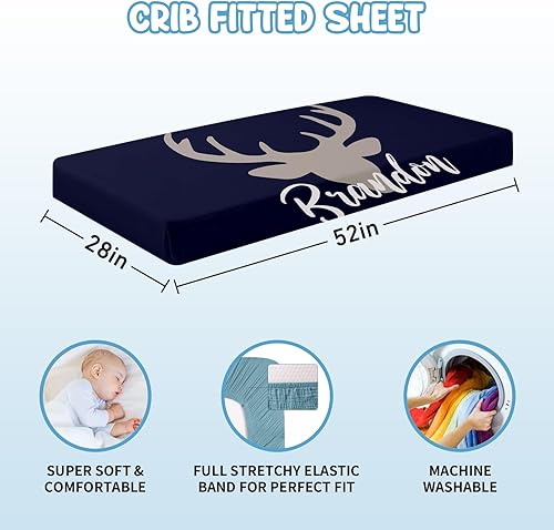 Miniatura 5 de Juego de ropa de cama personalizado para cuna de bebé, cómodo juego de cama de 3 piezas para cuna de regalo personalizado con nombre para bebés,